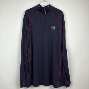 Sligo Men’s Golf Polo Long Sleeve Shirt Navy Blue Red Accents Size Large